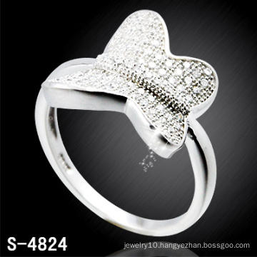 Fashion Lady′s Butterfly Ring with Filled Shining CZ (S-4824)
